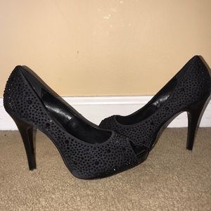 Black sparkle Lulu Townsend heels